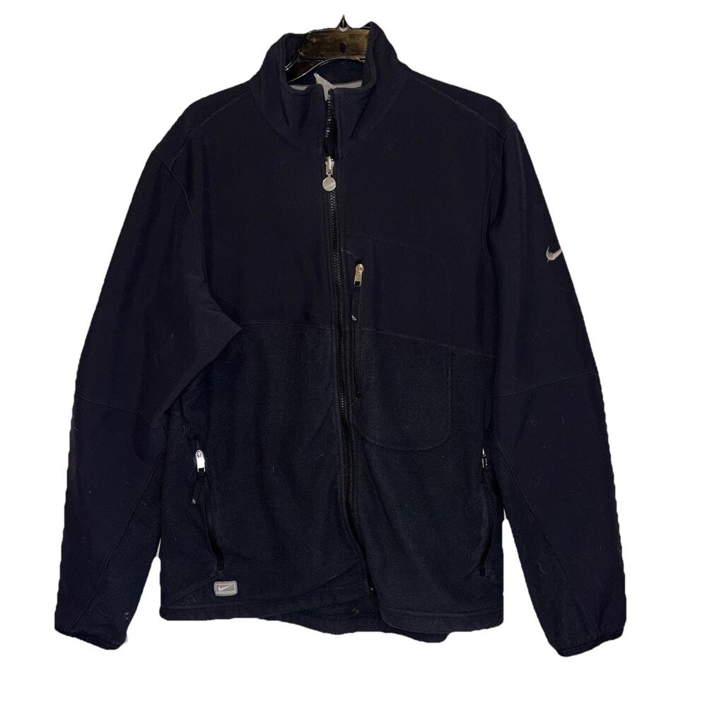 Nike Jacket Unisex L Black Performance‎ Fleece Full Zip Up Coat Whoosh Outdoor